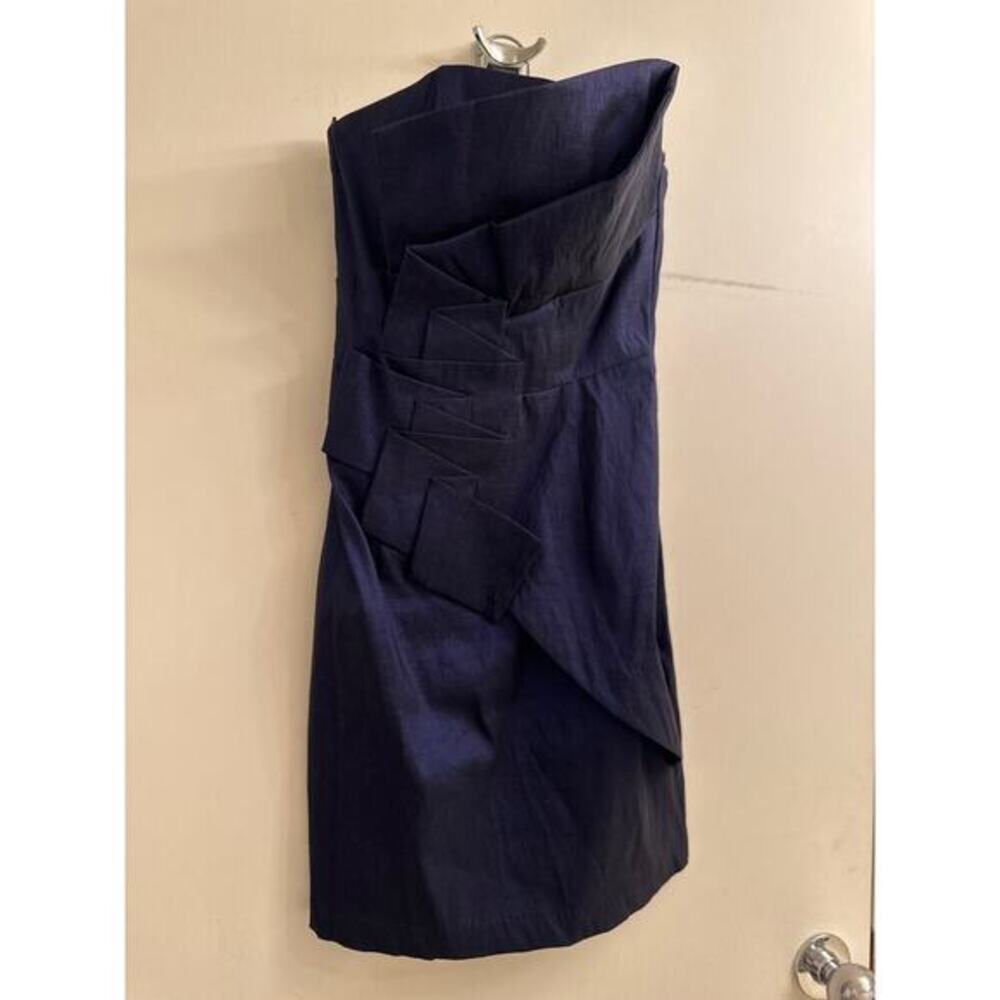 Jessica McClintock VTG Spandex Geometric Sheath Strapless Cocktail Dress 2
